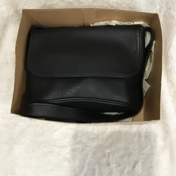 VTG Coach Sonoma Black Flap Crossbody Bag 90s Pebbled Leather Classic City - Picture 11 of 14